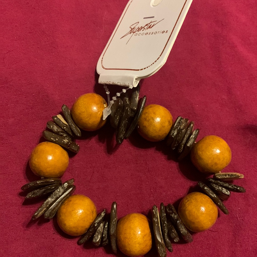 Nwt Wooden Stretchy Bracelet